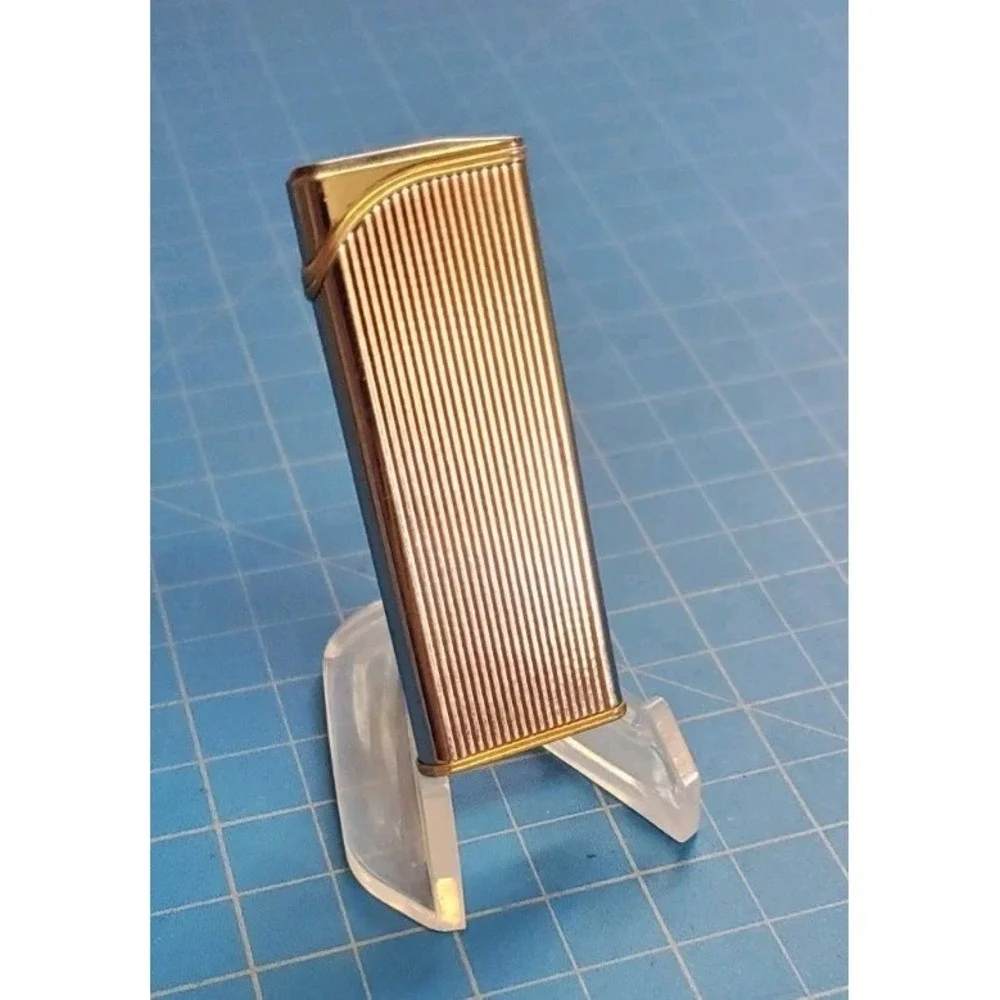 Vintage Colibri 162 Butane Lighter Gold & Silver Tone Slim Flip Top, Needs Work
